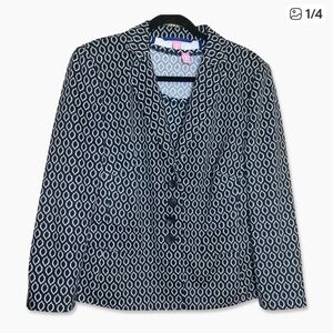 Basler Black and White Geometric Blazer
